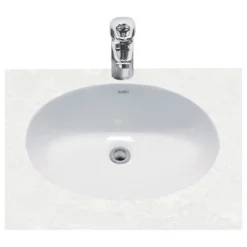 EAGO White Ceramic 18"x15" Undermount Oval Bathroom Sink