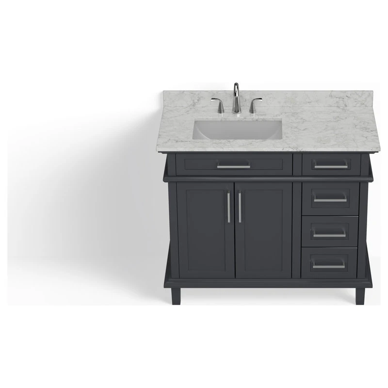 MOD The Helm Bathroom Vanity, Gray, 42", Single Sink, Freestanding - Image 13