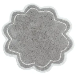 Home Weavers Inc. Allure Collection Absorbent Cotton Machine Washable Rug 30" Round, Grey