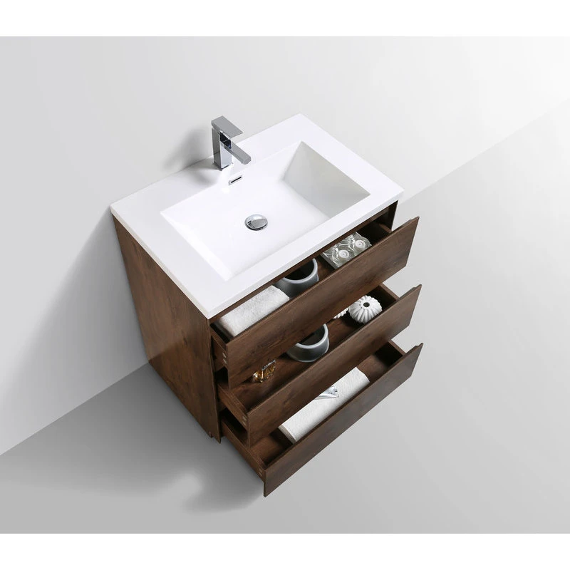 BATHROOM VANITIES WHOLESALE Moa 30" Single Bathroom Vanity In Rosewood - Image 5