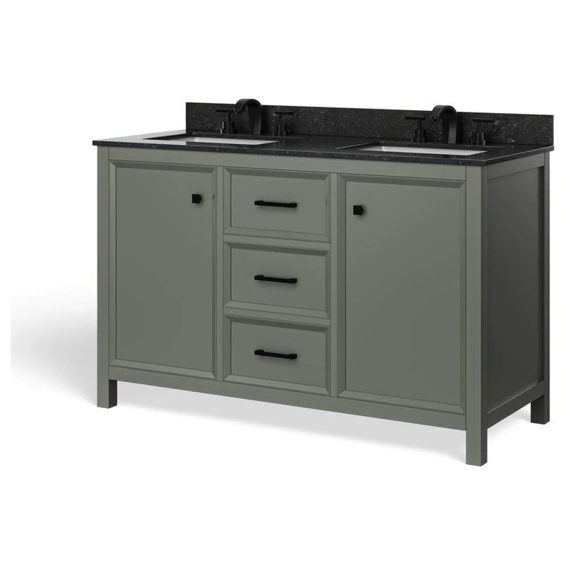 MOD Woodruff Bath Vanity, Double Sink, 54", Pewter Green, Freestanding - Image 10
