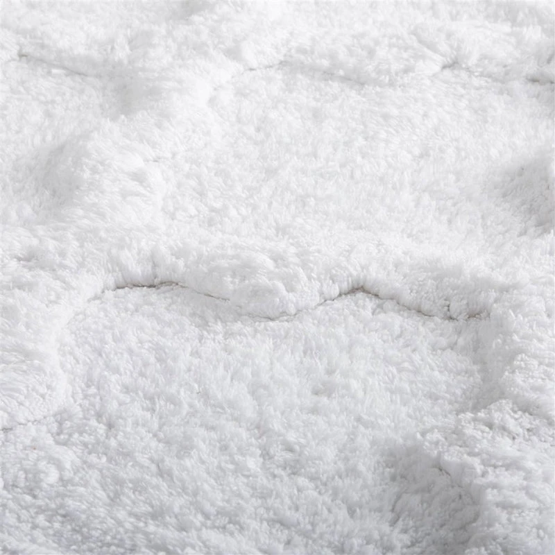 Lavish Home 100% Cotton 2 Piece Trellis Bathroom Mat Set, White - Image 2