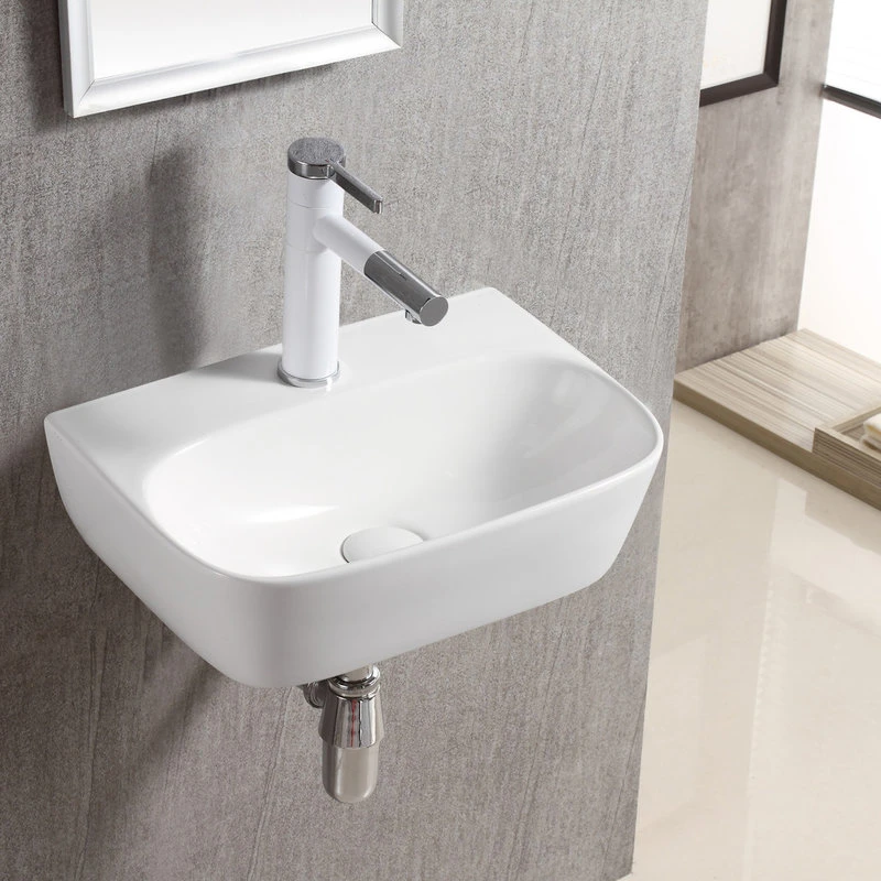 Elite Sinks ELANTI EC1804 Porcelain Wall-Mounted Bathroom Sink, White - Image 4