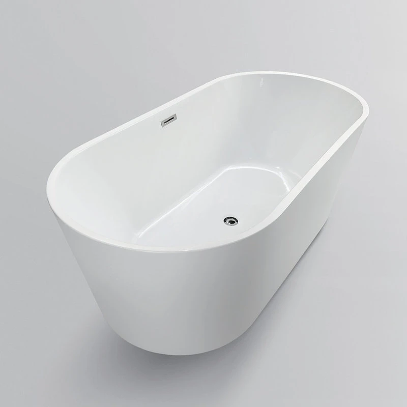 Vanity Art LLC Vanity Art Freestanding Acrylic Bathtub, White/Polished Chrome, Xs (54") - Image 9