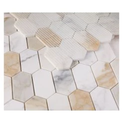 Fancy Decorative Mosaic Montage Calacatta Gold Polished 12.5 X 13.25