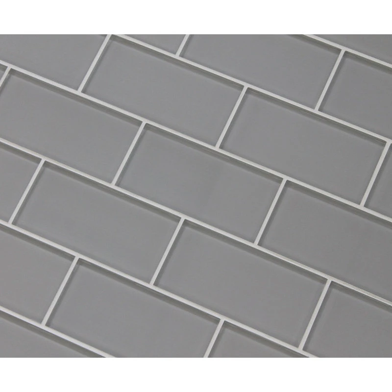 Rocky Point Tile Co Pearl Gray 3x6 Glass Subway Tile, 3"x6" Tiles, Set Of 8 - Image 4
