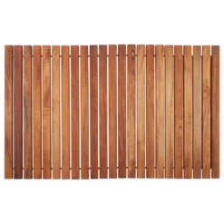 Nordic Style Oiled Teak Shower/Bath String Mat 31.4"x19.6"
