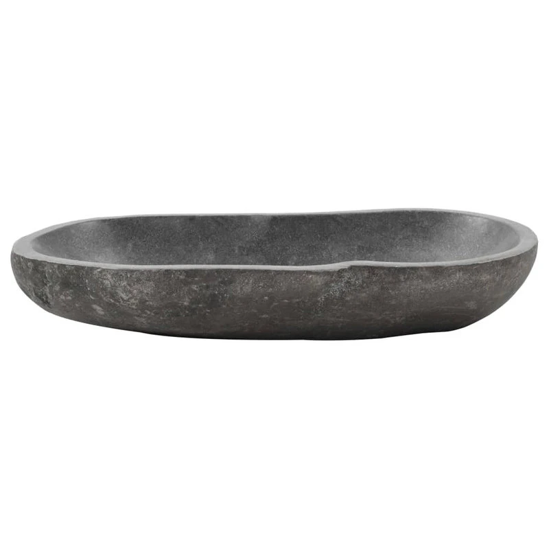 Vida XL International B.V. VidaXL Wash Basin River Stone Oval 23.6"-27.6" - Image 4