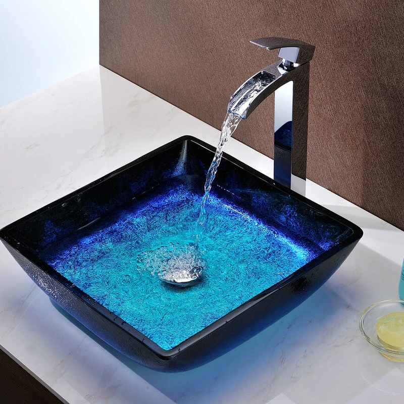SpaWorld Corp ANZZI Kuku Glass Vessel Sink, Blazing Blue - Image 4