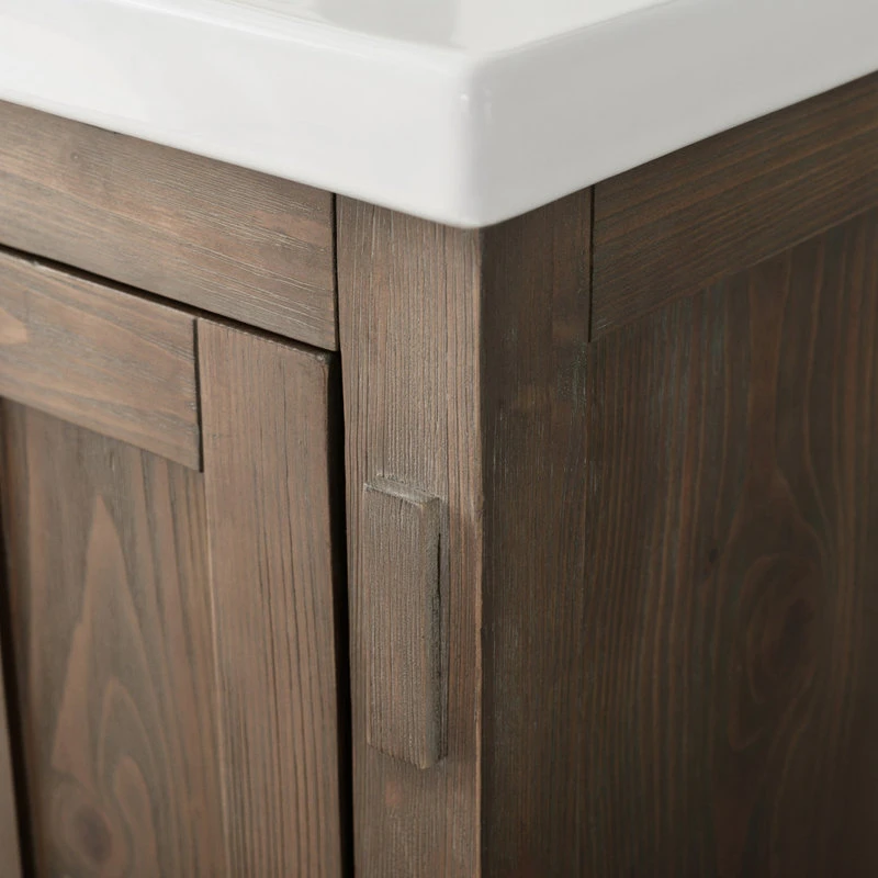 Urban Furnishing Harvey Farmhouse Bathroom Sink Vanity Brown Spruce, 30" - Image 9