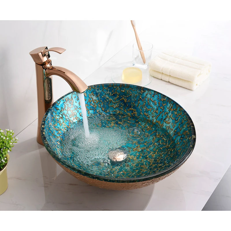 ANZZI Chrona Series Vessel Sink In Gold/Cyan Mix - Image 4