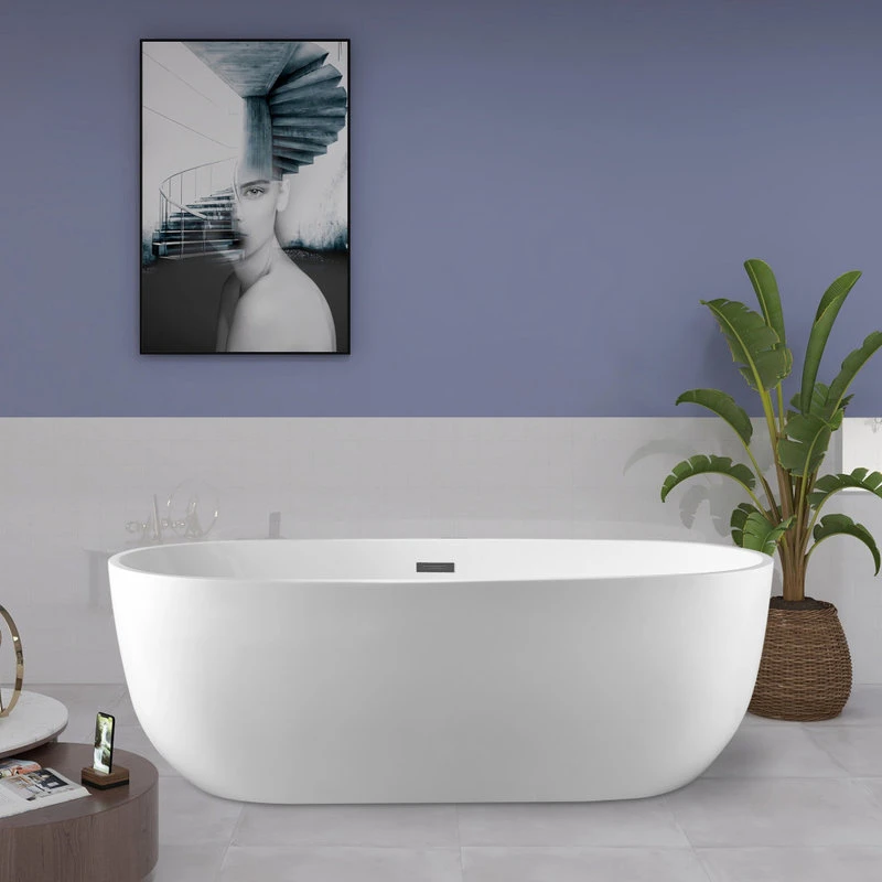 Vanity Art LLC Vanity Art 67" Freestanding Acrylic Soaking Bathtub - Image 11
