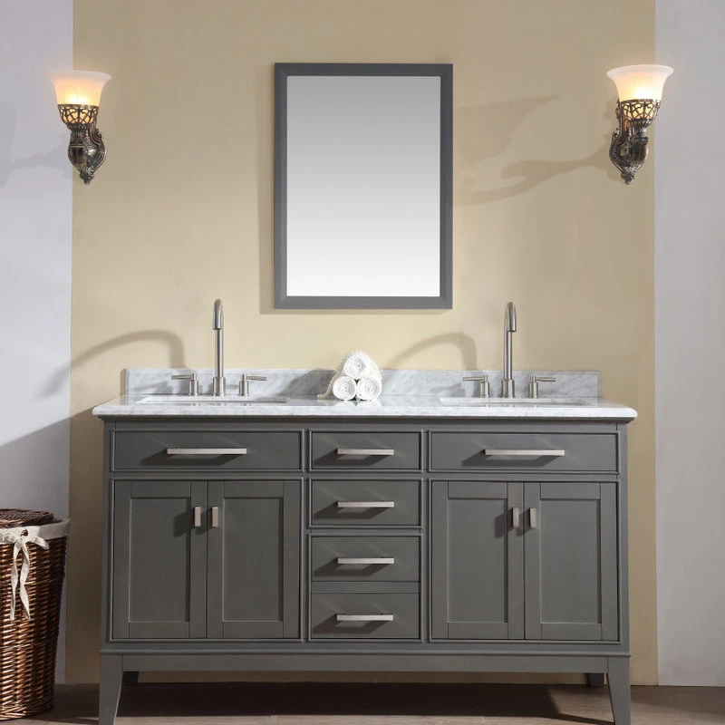 Ari Kitchen & Bath Danny Double Bathroom Vanity Set, Maple Gray, 60" - Image 5
