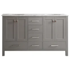 Vinnova Gela Single Vanity, Gray, 60", Without Mirror