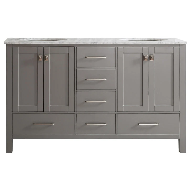 Vinnova Gela Single Vanity, Gray, 60", Without Mirror