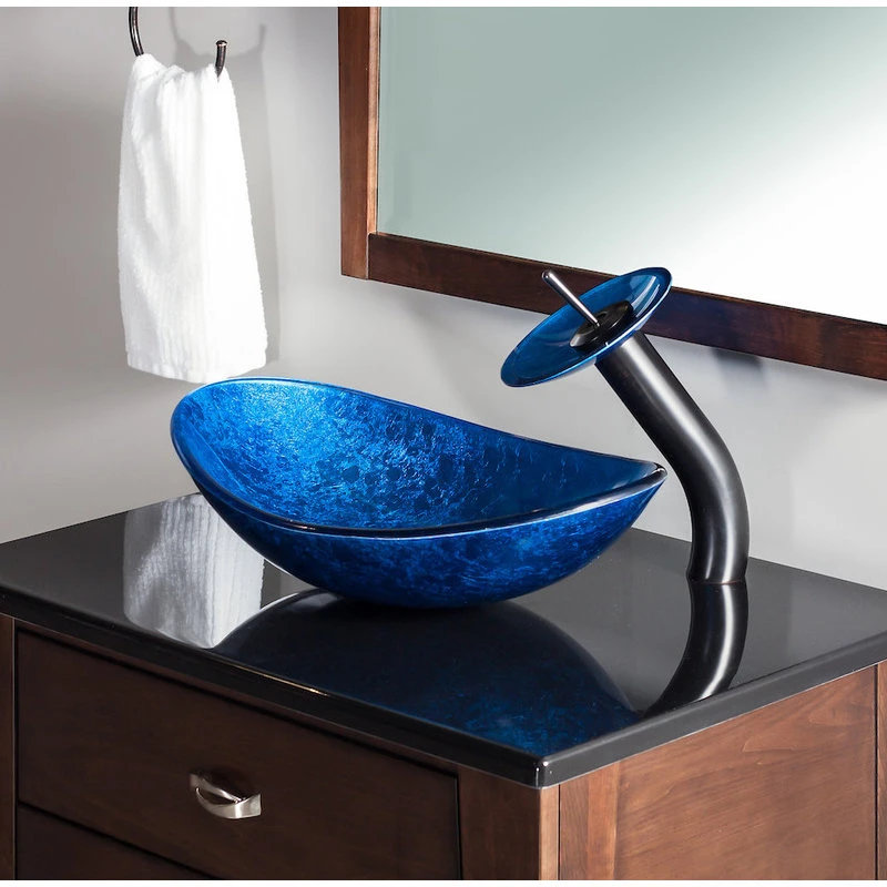 Novatto Azzurro Glass Vessel Sink - Image 3