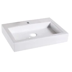 Luxier CS-021 Rectangular Bathroom Ceramic Vessel Sink Art Basin In White