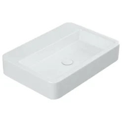 WS Bath Collections Contour 61060 Bathroom Sink, Gloss White