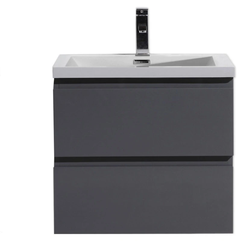 Bathroom Vanity Wholesale INC. MOB 24" Wall-Mounted Single Bathroom Vanity In High Gloss Gray