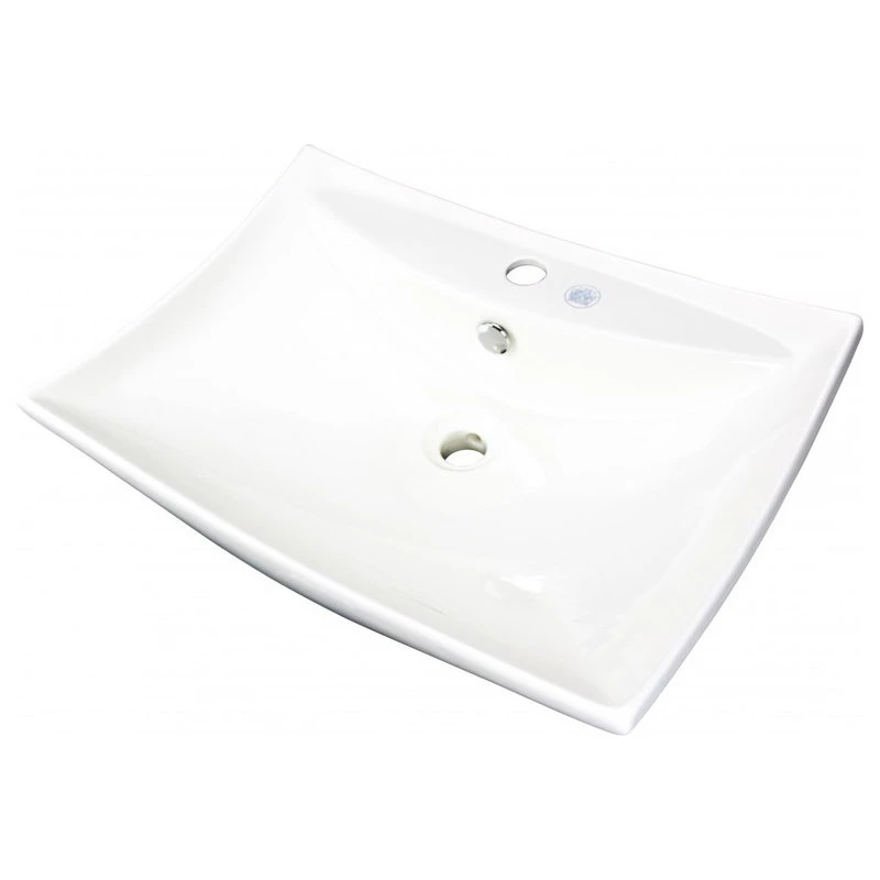 Renovators Supply Manufacturing Shanta 23 1/2" Rectangle Countertop Vessel Sink Biscuit Finish With Overflow