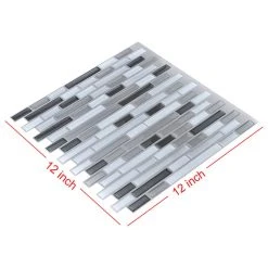 Art3d LLC 12"x12" Peel And Stick Kitchen Backsplash Wall Tiles, Set Of 10