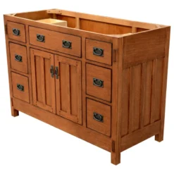 Sagehill Designs American Craftsman 48" Single Bathroom Vanity Cabinet Base Only In Rustic Brown With Top