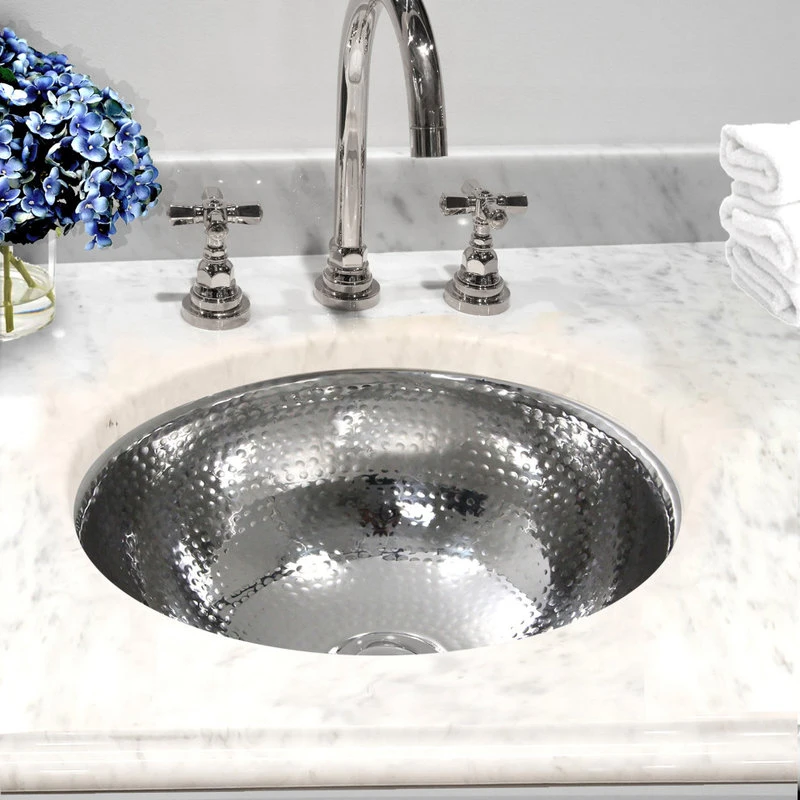 Nantucket Sinks ROS-OF 13" Hand Hammered Stainless Steel, Round, Under-Mount - Image 2