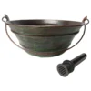 SimplyCopper Copper Vessel BUCKET Bath Sink Green Weathered Exterior & Grid Drain