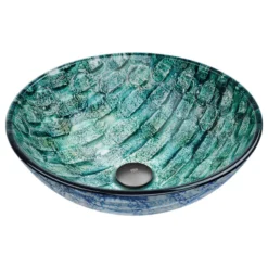 VIGO Glass Vessel Bathroom Sink, Oceania