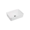 A&E Bath And Shower Mia Over The Counter Vessel Ceramic Basin Sink, Glossy White