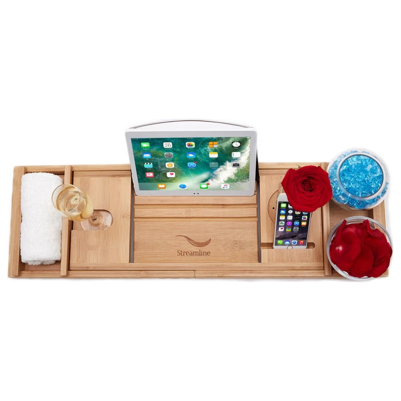 68" Streamline N201BL Soaking Freestanding Tub And Tray With External Drain - Image 8