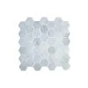 Null 2 Inch Bianco Carrera White Marble Hexagon Mosaic Tile Honed