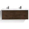 Bathroom Vanity Wholesale INC. MOB 60" Double Sink Wall Mounted With Reinforced Acrylic Sink, Black, Rosewood