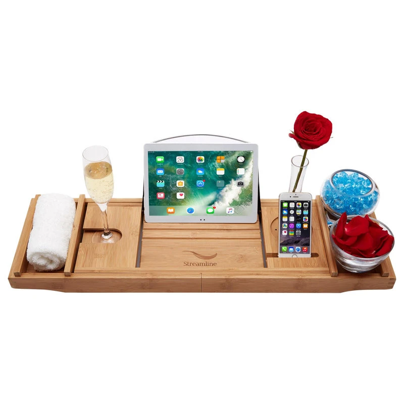 68" Streamline N201BL Soaking Freestanding Tub And Tray With External Drain - Image 7