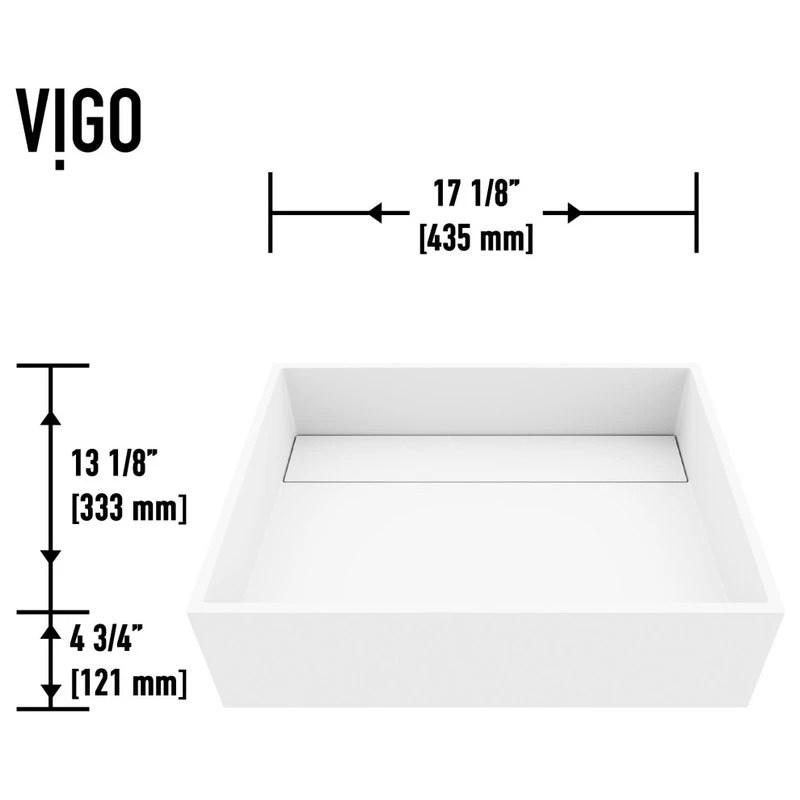 VIGO Montauk Rectangular Matte StoneTM Vessel Bathroom Sink - Image 8