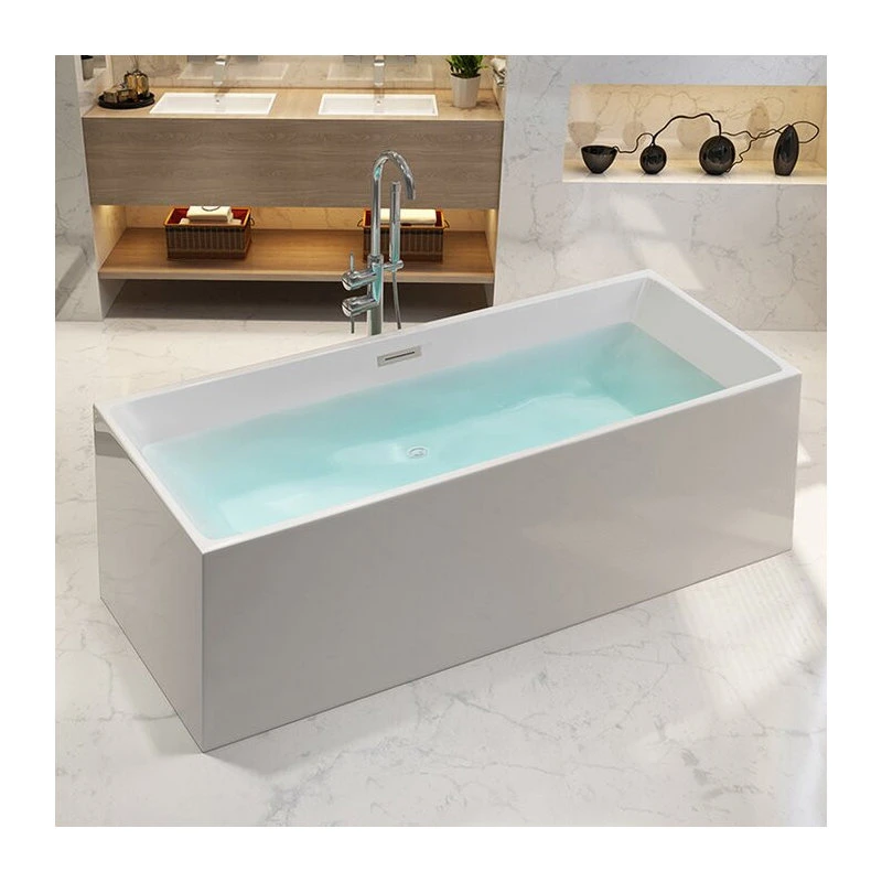 Vanity Art LLC Vanity Art 67" Freestanding Acrylic Bathtub, White/ Polished Chrome - Image 12