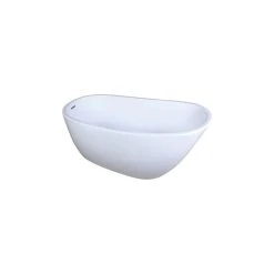 Kingston Brass Aqua Eden 59" Acrylic Freestanding Single Slipper Tub With Drain, White