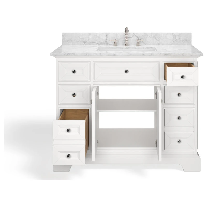 MOD Meadowood Bath Vanity, White, 43", Single Sink, Freestanding - Image 12