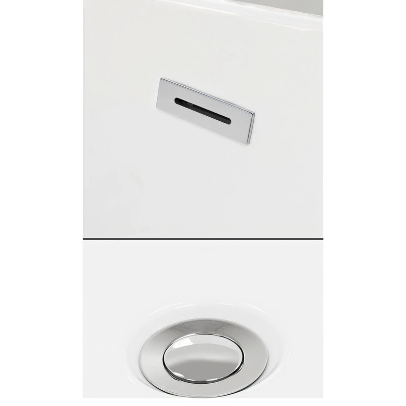 Wyndham Collection Soho 60" Freestanding White Bathtub, Polished Chrome Drain And Overflow Trim - Image 5