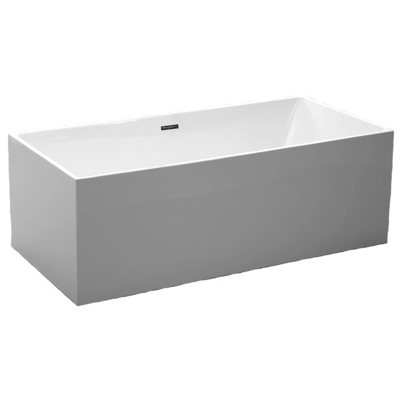 Vanity Art LLC Vanity Art 67" Freestanding Acrylic Bathtub, White/ Polished Chrome