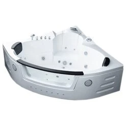 Simbashoppingusa Whirlpool Bathtub 59"x59" Double Pump Heater, Santangels