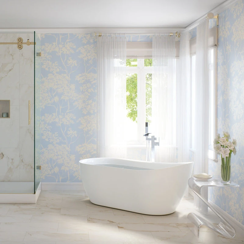 OVE Decors Isaac 58" Seamless White Acrylic Freestanding Slipper Bathtub - Image 2