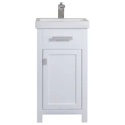 Water Creation Mia 18" Single Vanity With Single Door, Pure White