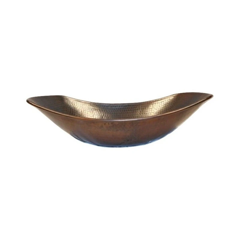 SimplyCopper 17" Oval Roman Vessel Copper Bath- Drain Options Available, No Drain