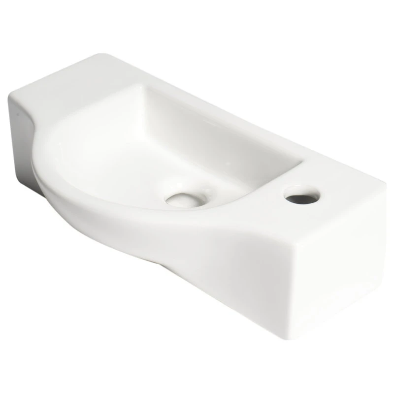 Alfi Trade ALFI Brand ABC114 White 18" Small Wall Mounted Ceramic Sink With Faucet Hole - Image 6