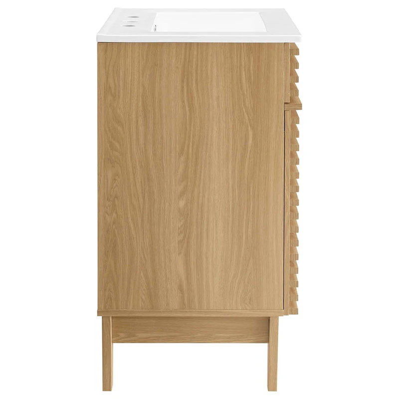 Modway Render Bathroom Vanity, Oak White Finish EEI-3860-OAK-WHI - Image 4