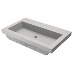 Native Trails Trough 3019 Concrete Bathroom Sink, Ash, No Faucet Hole