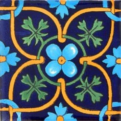Color Y Tradicion 4"x4" Mexican Talavera Handmade Tiles, Set Of 100