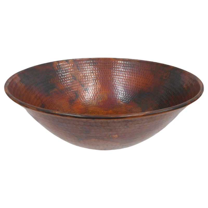 SimplyCopper 14" Copper Vessel Bathroom Sink In Natural Fire - Image 3