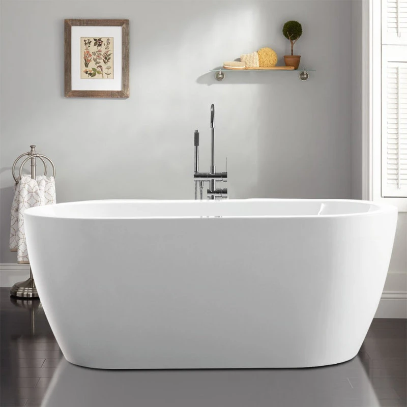 Vanity Art LLC Vanity Art Freestanding Acrylic Bathtub, White, 32"x68" - Image 3